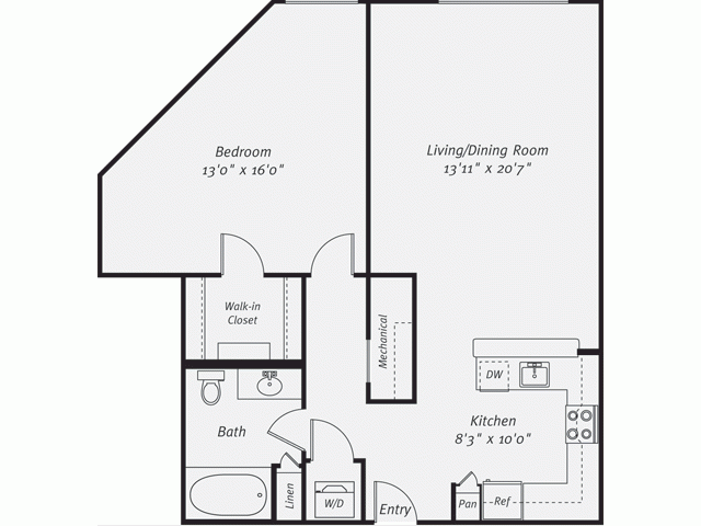 Salix Juanita Village_Kirkland WA_Floor Plan_One Bedroom B Salix Juanita Village_Kirkland WA_Floor Plan_One Bedroom B